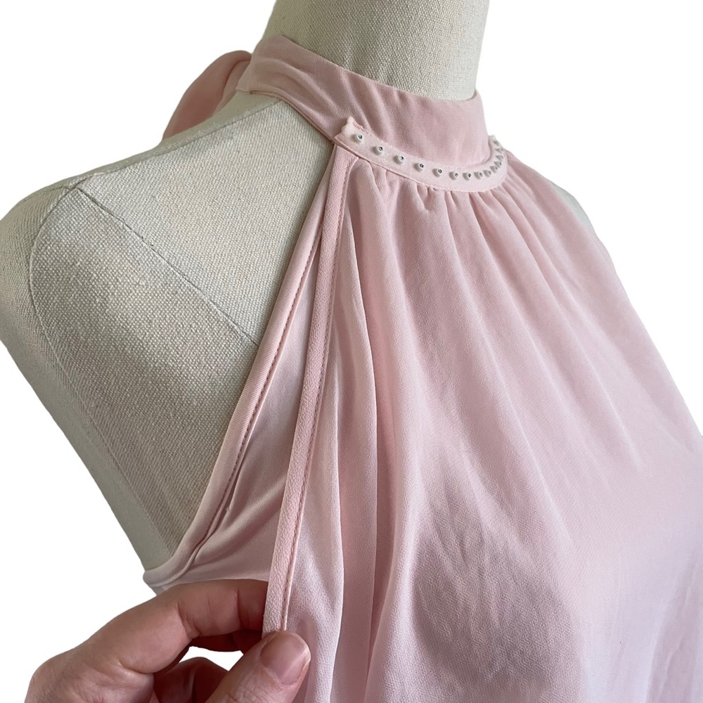 BNWT BLOCKOUT pale pink halter neck mini dress - Picture 4 of 14